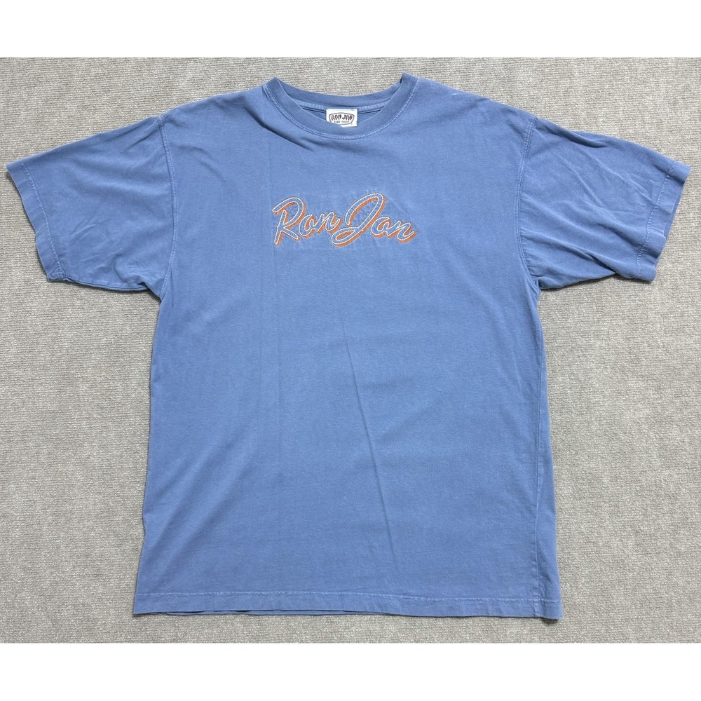 Ron Jon Surf Shop Shirt Mens‎ Large Blue Embroidered Script Logo T-Shirt Casual